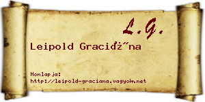 Leipold Graciána névjegykártya